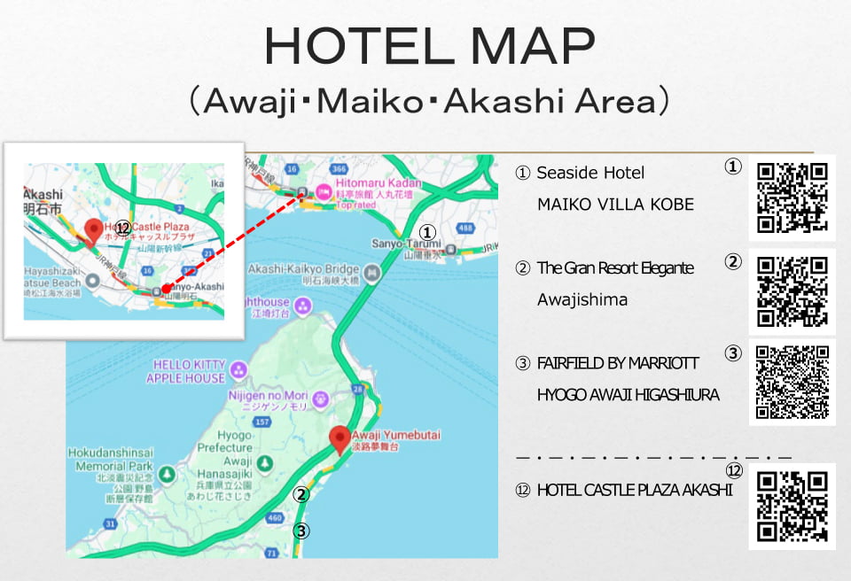 HOTEL MAP (Awaji & Maiko & Akashi Area)